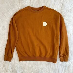 OAK + FORT Oversized Graphic Dot Crewneck Pullover Sweatshirt